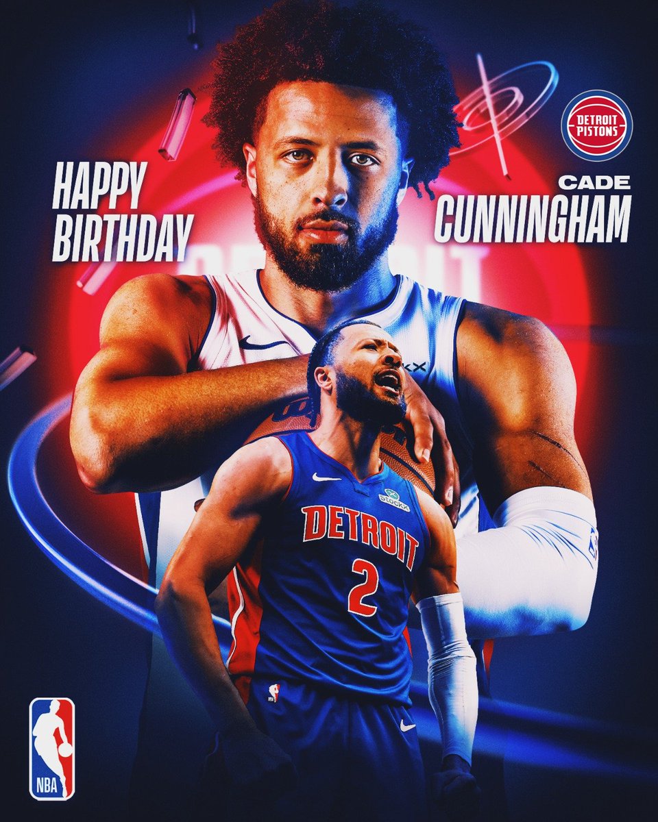 NBAIndia's tweet photo. The engine behind Motor City's resurgence. 🏎️

Wishing a very Happy #NBABDAY to 2x NBA All-Star Cade Cunningham! 🙌 https://t.co/0bNb6vvIPX
