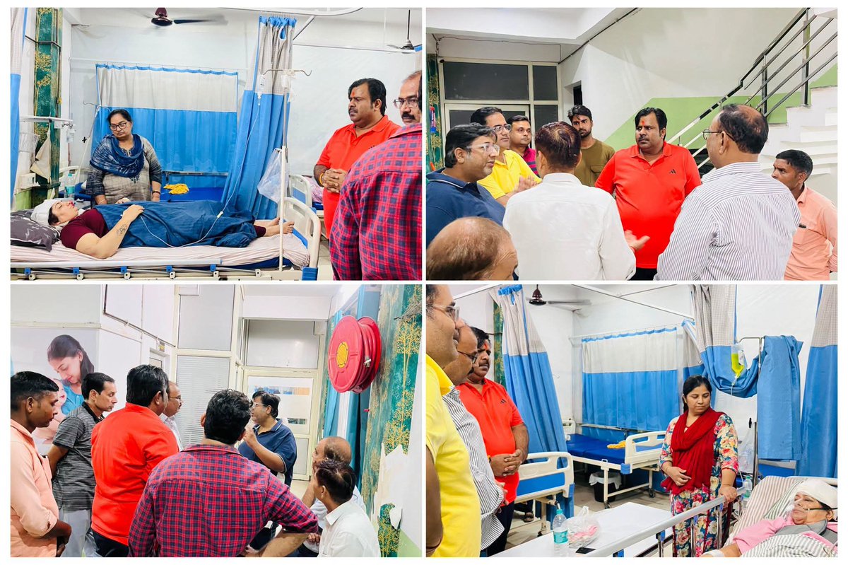 sagar_stp34's tweet photo. पंजाबी धर्मशाला में गणेश उत्सव के दौरान हुई दुर्भाग्यपूर्ण घटना में घायल जितेन कोहली भैया के परिवारजनों का कुशलक्षेम जानने स्पर्श हॉस्पिटल पहुंचा।

इस कठिन समय में परिवार से मिलकर उनका हालचाल जाना और हिम्मत बंधाई। ईश्वर से प्रार्थना है कि सभी शीघ्र स्वस्थ होकर सकुशल अपने घर लौटें। 🙏