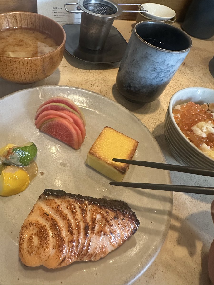 dckry's tweet photo. okonomi on a chilly morning: sake kasu salmon. miso for the soul https://t.co/EFoXkZjeyF