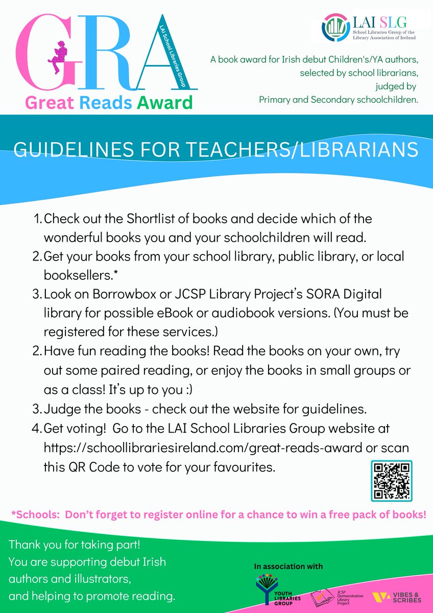 SLG_LAI's tweet photo. We are delighted to announce this fabulous set of books as the finalists for the Great Reads Award 2026, an award for Irish debut children's books, selected by school librarians. Register by 16th Oct. (https://t.co/f7aGbsx9Eb) to be entered into a draw for a set of the books! https://t.co/iF5bPVajgu