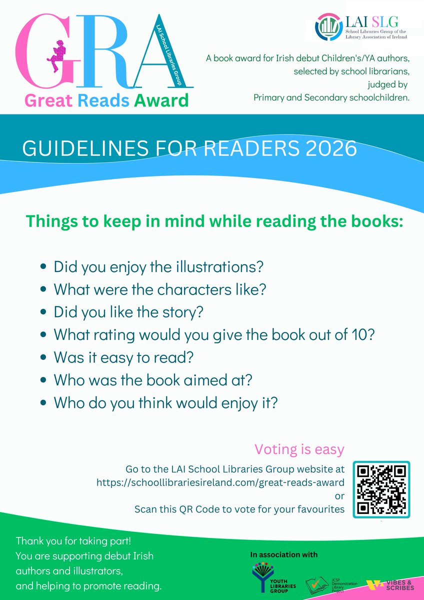 SLG_LAI's tweet photo. We are delighted to announce this fabulous set of books as the finalists for the Great Reads Award 2026, an award for Irish debut children's books, selected by school librarians. Register by 16th Oct. (https://t.co/f7aGbsx9Eb) to be entered into a draw for a set of the books! https://t.co/iF5bPVajgu