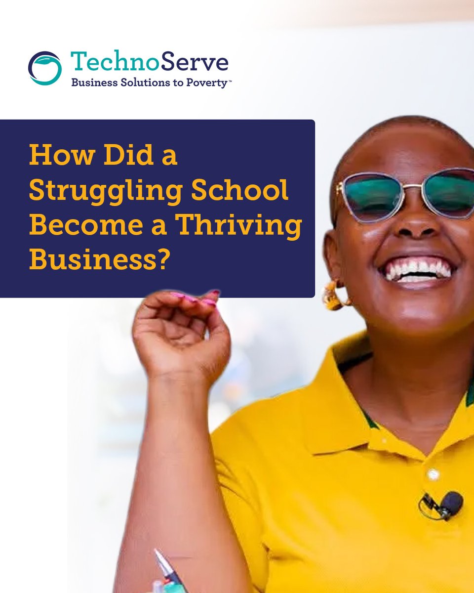 TechnoServe's tweet photo. Her school was growing. Her financing wasn't.
New business skills changed that. A P900,000 loan. A building of her own. 150 students strong.

Swipe through for the story 👇 https://t.co/J6qjCJtaze