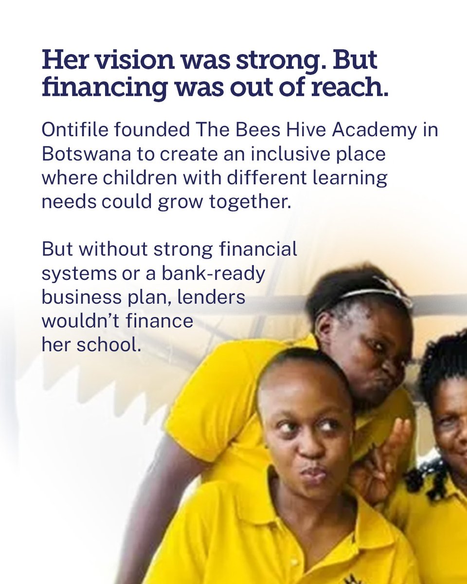 TechnoServe's tweet photo. Her school was growing. Her financing wasn't.
New business skills changed that. A P900,000 loan. A building of her own. 150 students strong.

Swipe through for the story 👇 https://t.co/J6qjCJtaze