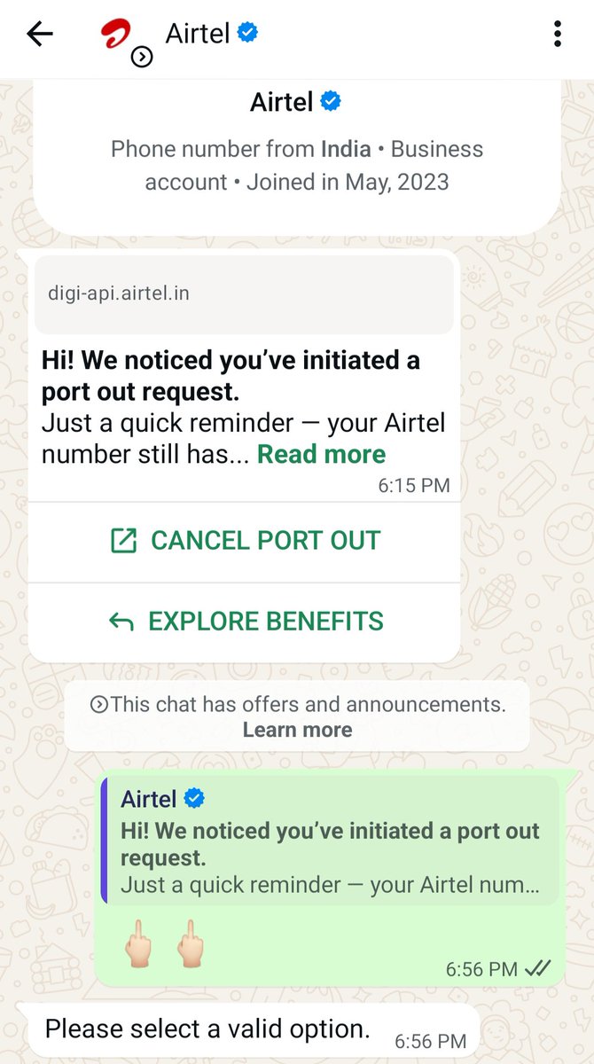 XVARSHA1's tweet photo. Byee byeee Airtel👋🏻🖕🏻🖕🏻 https://t.co/0xJ7EV4hT9