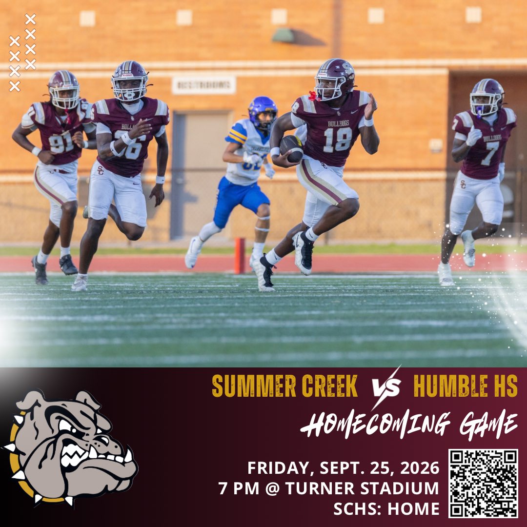 SC_BulldogFB's tweet photo. 🏈👑 Homecoming Game Day!
Bulldogs vs Humble
7 PM @ Turner Stadium

🎟️Few tickets left! https://t.co/FcTd4TjoUR

GO BULLDOGS! https://t.co/eVl1ZfgE0C