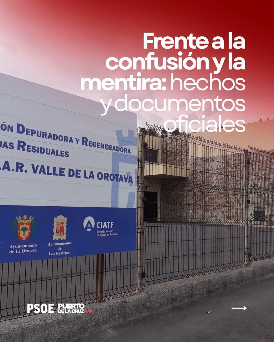 psoeportuense's tweet photo. 📢 FRENTE A LA CONFUSIÓN Y LAS MENTIRAS: HECHOS Y DOCUMENTOS OFICIALES 📄📌

Ante los intentos de manipular la realidad sobre la ampliación de la depuradora (Nueva EDAR Comarcal del Valle de La Orotava - Fase I), desde el PSOE de Puerto de la Cruz dejamos las cosas claras. La gestión pública se demuestra con documentos oficiales y hechos.

Durante el mandato socialista, con Marco González en la Alcaldía y Pedro Martín en la Presidencia del Cabildo de Tenerife, se completaron todos los trámites administrativos, técnicos y presupuestarios necesarios para ampliar la depuradora.

Aquí está la cronología oficial que lo demuestra paso a paso:

📅 1. OCTUBRE DE 2022 | Proyecto Técnico redactado Se finalizó la redacción del proyecto técnico de la Nueva EDAR Comarcal del Valle de La Orotava. Fase I (Expediente 2021/101) por parte del equipo de ingeniería bajo el Consejo Insular de Aguas de Tenerife (CIATF).

📅 2. 24 DE MARZO DE 2023 | Supervisión técnica favorable El Área de Infraestructura Hidráulica del CIATF emitió el informe técnico favorable de supervisión del proyecto.

📅 3. 10 Y 19 DE MAYO DE 2023 | Aprobación inicial y exposición pública en el BOP La Junta de Gobierno del CIATF acordó la toma en consideración del proyecto el 10 de mayo de 2023. El 19 de mayo de 2023 se publicó en el Boletín Oficial de la Provincia (BOP nº 61), con un presupuesto base de licitación de 20.881.379,57 €.

📅 4. 19 DE JUNIO DE 2023 | Aprobación definitiva y financiación asegurada Transcurrido el plazo de exposición pública sin alegaciones, el proyecto quedó definitivamente aprobado y financiado con más de 20,8 millones de euros el 19 de junio de 2023, justo antes de la llegada del gobierno de Rosa Dávila y Lope Afonso al Cabildo.

💡 En resumen: El gobierno del PSOE dejó el proyecto redactado, supervisado, publicado en el boletín oficial, aprobado definitivamente y con una financiación asignada de 20,88 millones de euros.

Que no te confundan: el trabajo riguroso y la financiación para la depuradora los dejó garantizados el PSOE. 🌹

#PuertoDeLaCruz #ValleDeLaOrotava #HechosNoPalabras  #GestionPublica #PSOEPuertoDeLaCruz

@PSOECanarias @PSOETenerife