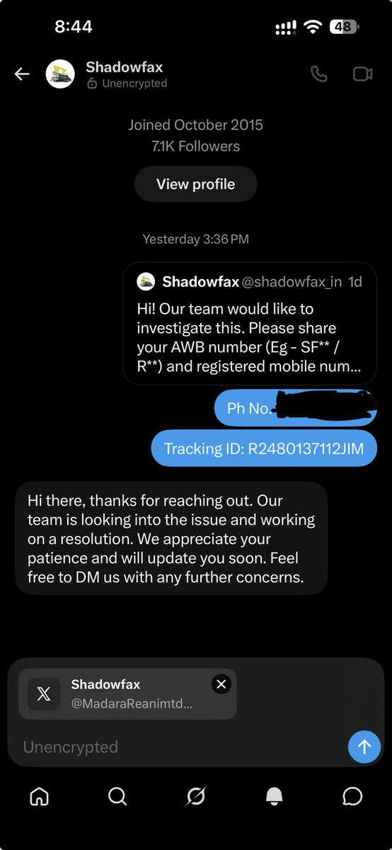 MadaraReanimtd's tweet photo. @shadowfax_in When will the wait for any action be over? What is that you are investigating and takes more than 36 hours even after giving all details? https://t.co/I1BmCmwXnf