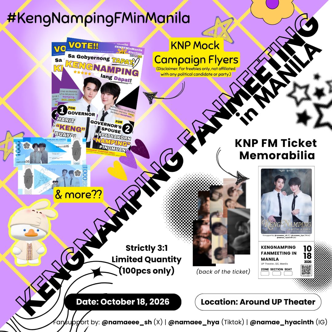 namaeee_sh's tweet photo. KengNamping Fanmeeting in Manila 🦆🐰💜 fansupport by namaeee⁷

Mukhang baliw yung pubmat &amp; freebies pero seryoso to 😂

𑣲⋆ 3:1 ratio
𑣲⋆ open for trades pero dun na sa loc
𑣲⋆ time &amp; loc: secret, nasa reply
𑣲⋆ like &amp; rt are much appreciated ^^

#KengNampingFMinManila https://t.co/qj1BEjLQZy