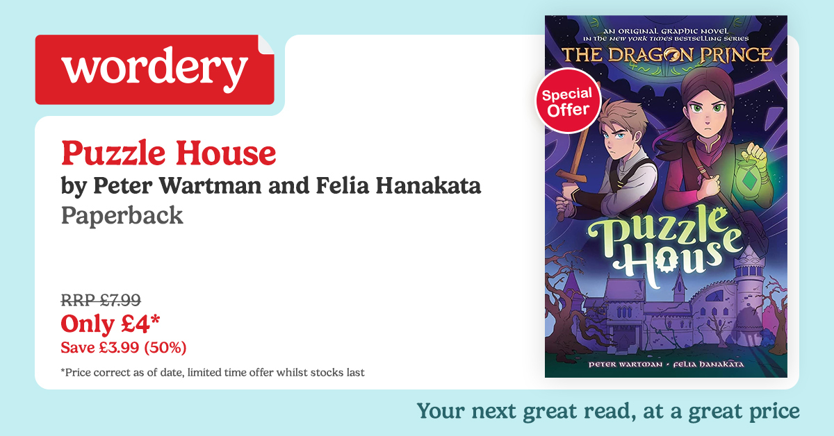 wordery's tweet photo. Set in the world of the Netflix series ‘The Dragon Prince’, Claudia and Simon believe a gift has been hidden for them within the walls of the Puzzle House. Can they uncover the mysteries of the house or will they discover a lifechanging darkness?  https://t.co/76Tb8w3Wqz https://t.co/gjbq3EGSj5