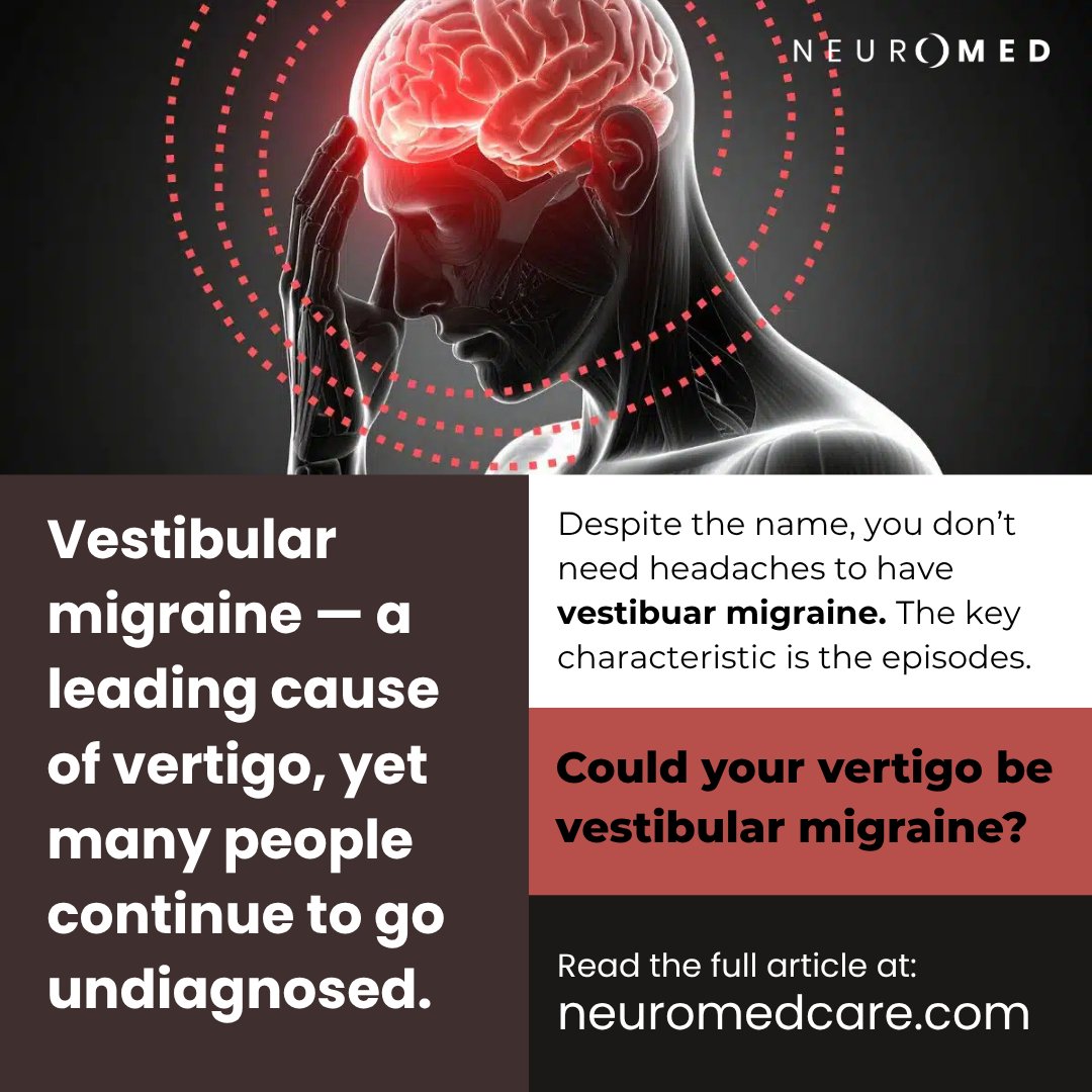 Neuromedcare's tweet photo. 🌧️ Dizzy without a headache? Vestibular migraine can cause vertigo, imbalance, and ear symptoms even without head pain.
🔗 Read more: https://t.co/Tqx9Kv03F0
#vestibularmigraine #vertigo #dizziness #migraine #vestibular https://t.co/zzHoj7SnuR