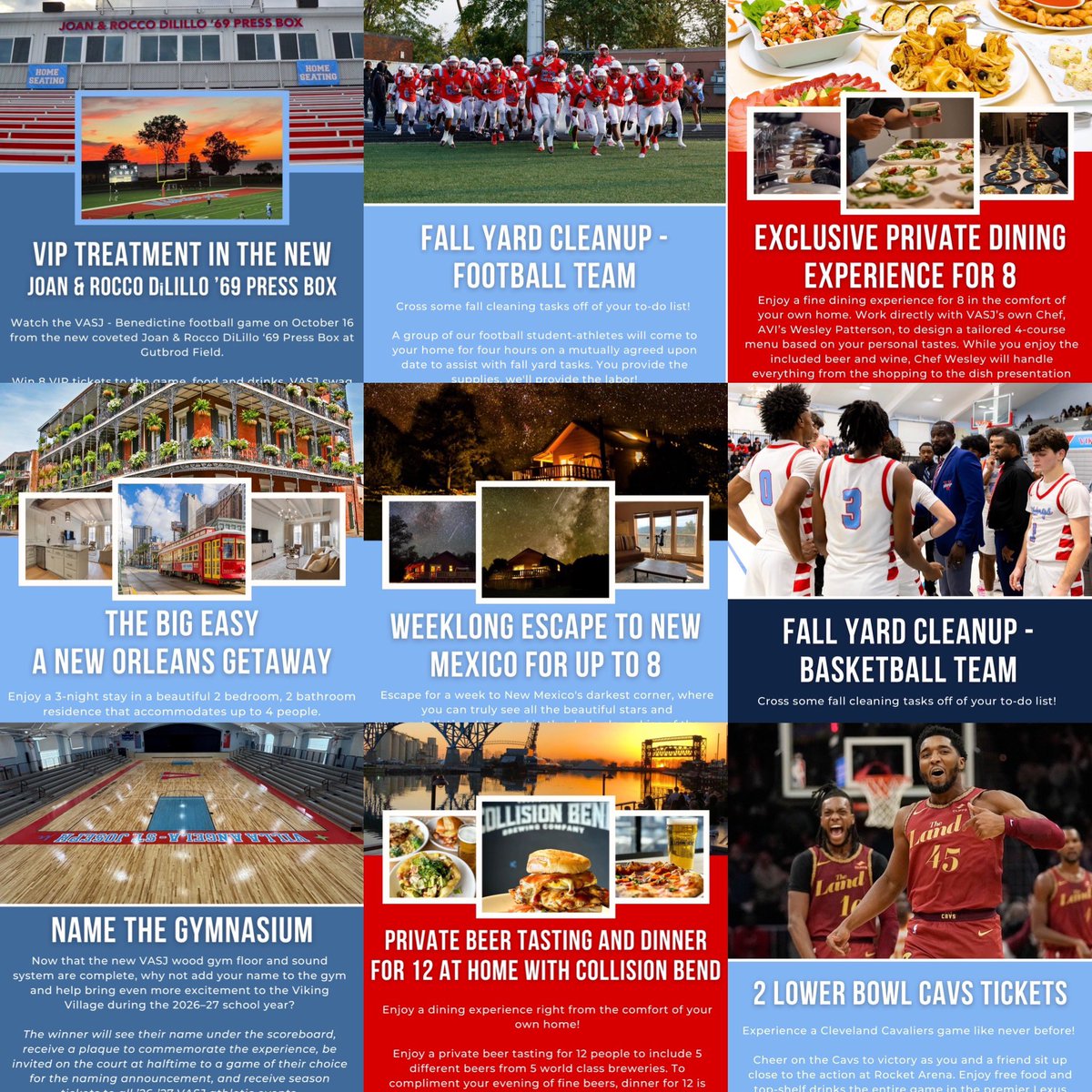 VASJHighSchool's tweet photo. Attendees of tomorrow night’s Continue the Dream Gala can now preview the amazing packages and experiences that can be bid on during our Live Auction! Just visit https://t.co/PFzgTu4OHQ https://t.co/Abtdfofro4