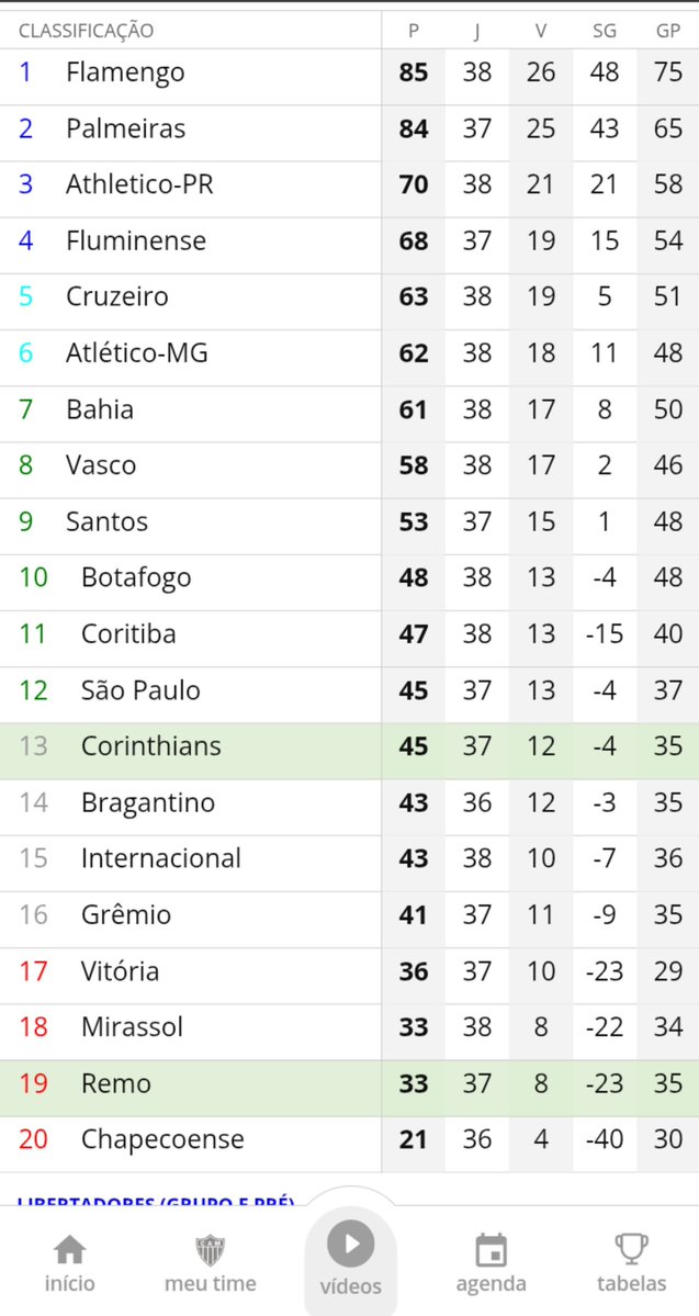 lucascamlfc's tweet photo. Simulei o restante dos jogos do Brasileirão sem olhar a tabela, nenhum dos 12 grandes cai, e infelizmente o Flamengo foi campeão brasileiro https://t.co/S22raT7Ymm