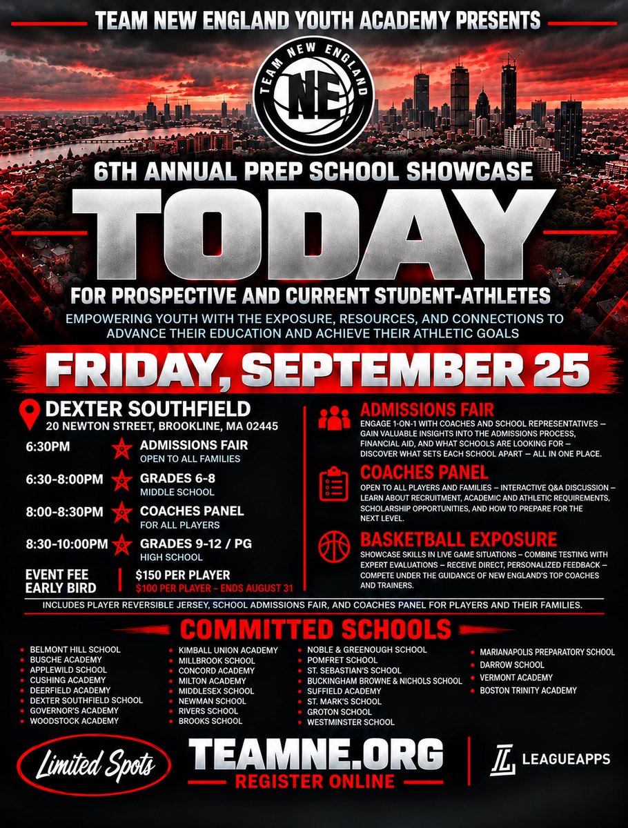 TNEBBallClub's tweet photo. Today is the day!!!
28 prep school coaches ✅
25 admissions teams ✅
56 middle school student-athletes & their families ✅
78 high schools student-athletes & their familes✅
= a night of impact & opportunity 🫶🏽
Education is the equalizer💯
#TheHomeTeam https://t.co/JQRCLX7H4S