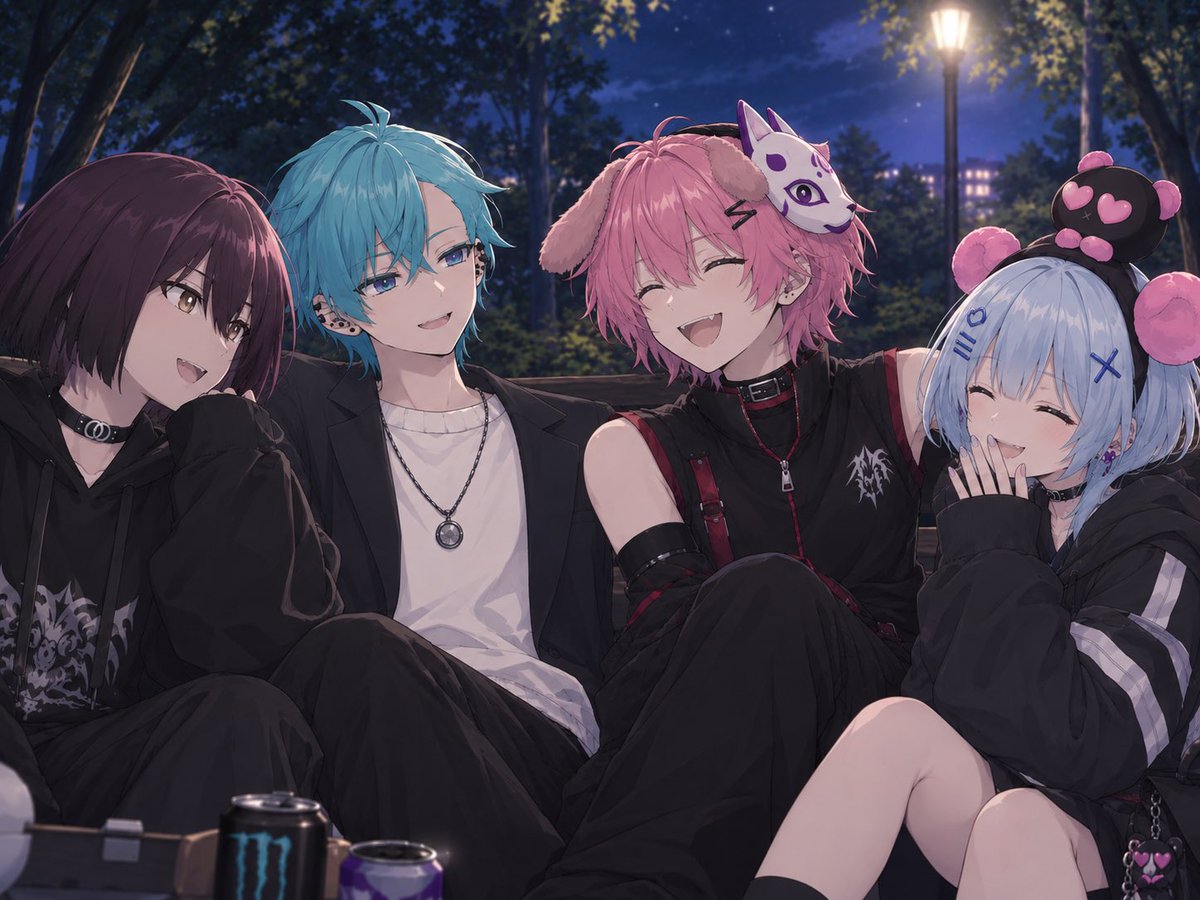 Nonchiki_YT's tweet photo. この間遊んだ4人の写真をチャッピー君に描いてもらったよ。
何回でも言う、がぁちでたのしかった。
@Azumi_soa 
@DoraDesu0517 
@YozakuyaFF14 https://t.co/7N9XcHlVOI