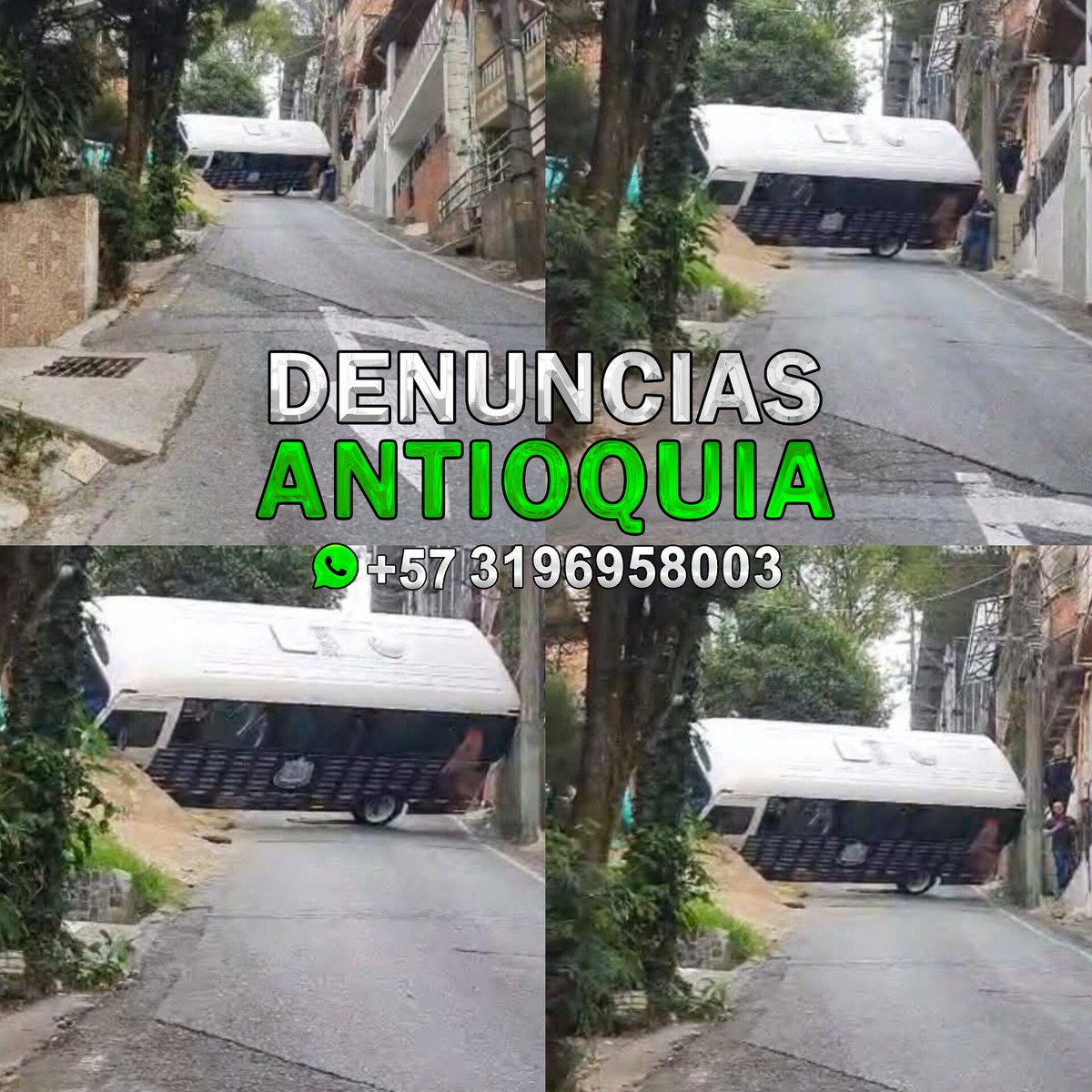 DenunciasAntio2's tweet photo. 😱 El conductor no frenó. Eligió chocar.
En las lomas de #Sabaneta un bus de pasajeros se quedó sin frenos en plena bajada. En segundos, el chofer entendió que si seguía recto llegaba a la parte baja, llena de gente y de otros carros. Entonces desvió y estrelló el vehículo contra la fachada de una casa.
Esa decisión cortó la carrera del bus antes de que se convirtiera en una tragedia mayor. El impacto alertó al barrio: vecinos salieron a auxiliar a los ocupantes y a llamar a emergencias.
Todavía no hay parte oficial sobre lesionados dentro del bus o en la vivienda. Las autoridades e inspectores técnicos están verificando la falla de frenos.
Una casa dañada. Vidas que, por una maniobra de un segundo, no se perdieron. ¿Hasta cuándo las pendientes del sur del Valle de Aburrá van a seguir cobrando este tipo de apuestas?
#DenunciasAntioquia