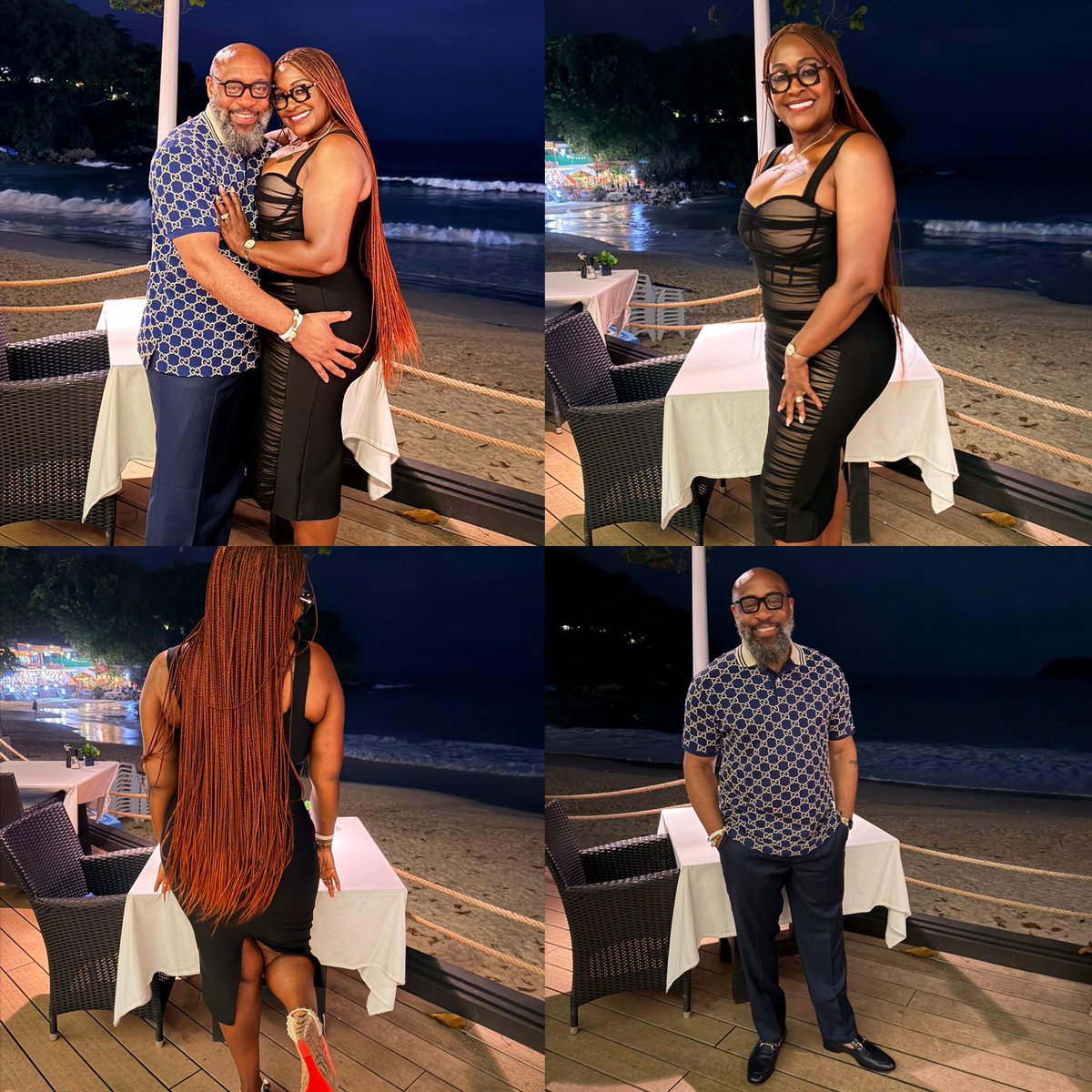 tolan_morgan's tweet photo. Each year we alternate who’ll plan our anniversary trip. This year was on @LaneenMorgan. Thank you wife for a memorable anniversary dinner on the beach. Woman you are 1 of 1. 🔥🤯🗣️Yeah so basically we’re 2 Detroit kids out here 27 years later! #27thmarriageanniversary https://t.co/htetWDSisc