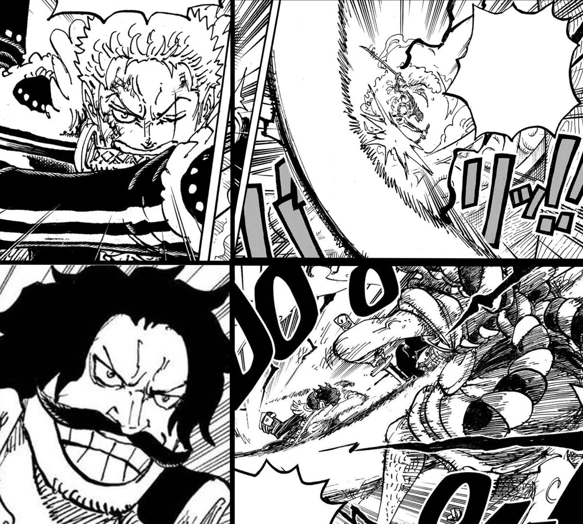 YamaiKuranai's tweet photo. Zoro and Roger using Conqueror haki.

#ONEPIECE1194 https://t.co/MjFN7CBaTf