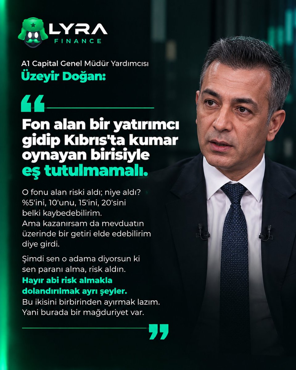 lyrafinans's tweet photo. A1 Capital Genel Müdür Yardımcısı Üzeyir Doğan: https://t.co/jykdMEgB7I