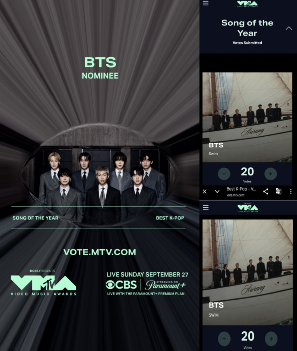 pjmIesviu's tweet photo. 🚨 HOY ES EL ULTIMO DIA PARA VOTAR EN LOS VMAS! DIFUNDAMOS Y VOTEN! estamos en las últimas horas para votar con todo lo que tenemos, recuerden que bts solo tiene a army para votar por ellos, esos premios deben quedarse en casa con nosotros, hagamos todo lo posible por hacerlo realidad 🙏🗣️

- ¿PODEMOS LLEGAR A 100 CAPTURAS? 👇👀
🖇️:https://t.co/zQtjaanehJ

BTS ON VMA FINAL DAY
VOTE FOR BTS BEST K-POP ON VMAS
VOTE FOR SWIM SONG OF THE YEAR ON VMAS
#VoteForBTSonVMAs
#VoteForSWIMonVMAs