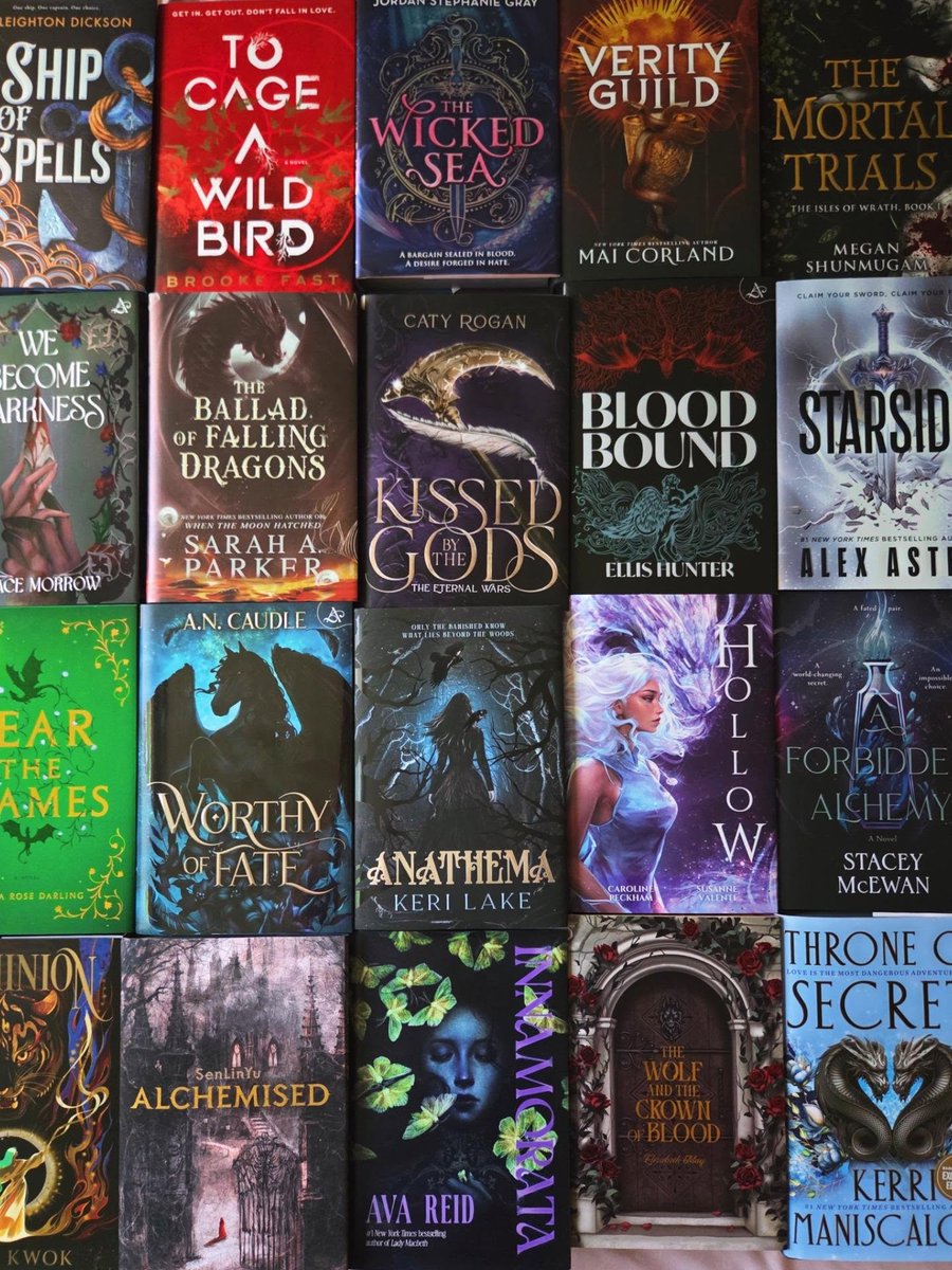 BlakeEfurd's tweet photo. Flat-lay Friday! Here’s my current fantasy TBR—and it’s a long one. Which books deserve to move to the top of the list? https://t.co/L4N2ReXsL3