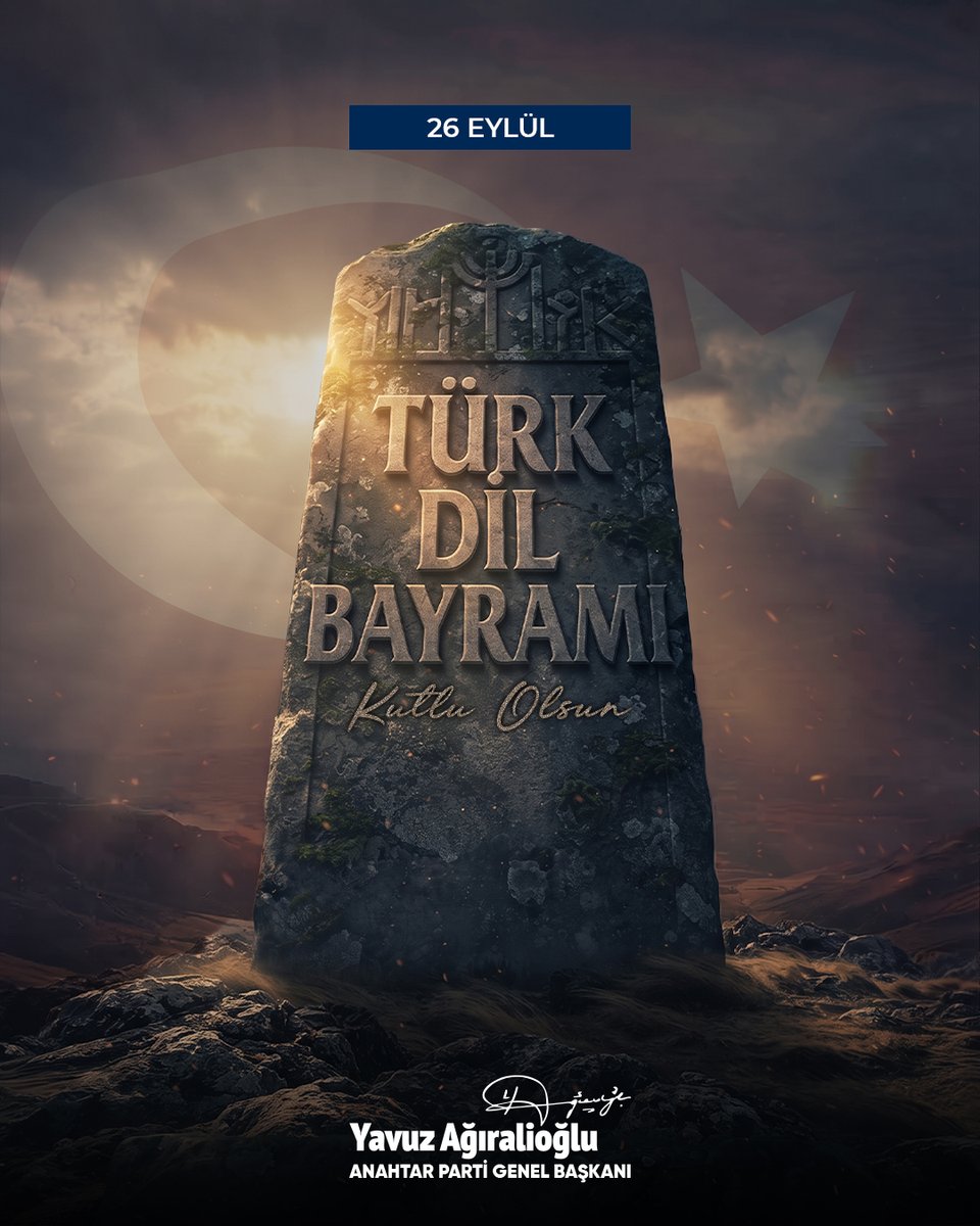 yavuzagiraliog's tweet photo. Bir milletin sözü yaşarsa, hafızası da geleceği de yaşar…

26 Eylül 1932’de Gazi Mustafa Kemal Atatürk’ün öncülüğünde toplanan Birinci Türk Dil Kurultayı, Türkçemizin araştırılması, geliştirilmesi ve kendi kaynaklarıyla zenginleşmesi yolunda atılmış tarihi bir adımdı.

Türkçe, binlerce yıllık tarihimizin, kültürümüzün ve millet olma şuurumuzun taşıyıcısıdır.

Dilimize sahip çıkmak, geçmişten aldığımız emaneti korumak, çocuklarımıza ve gelecek nesillere güçlü bir miras bırakmaktır.

Başta Gazi Mustafa Kemal Atatürk olmak üzere, Türkçemizin gelişmesi ve yaşatılması için emek veren tüm isimleri rahmet ve minnetle anıyorum.

Türk Dil Bayramı’mız kutlu olsun. Türkçemiz var olsun, Türk milletinin sözü daim olsun.