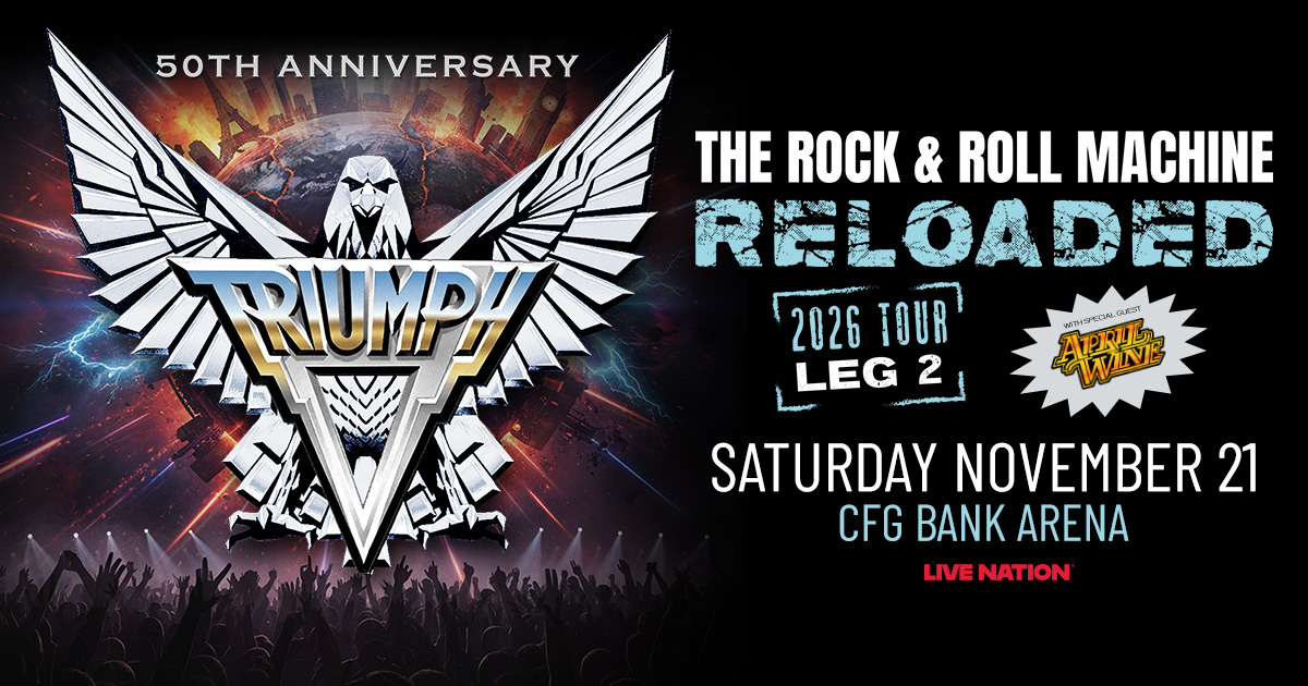 BIG100Radio's tweet photo. Tune in to @bigrig every morning this week for your chance to win two tickets to triumph at @CFGBankArena on November 21st! πΆ
#Triumph #CFGBankArena #WinTickets https://t.co/nhie2Qh3FD