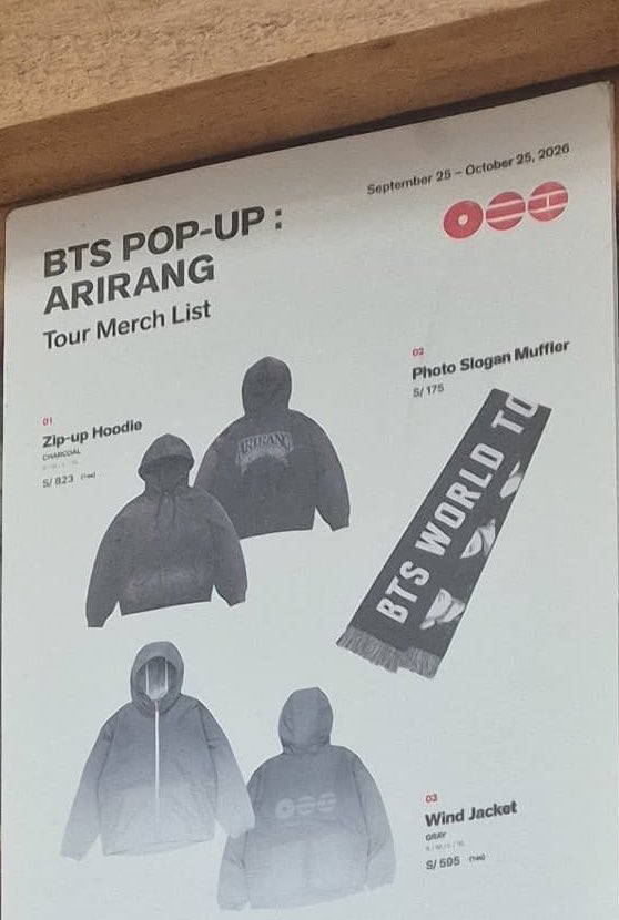 97milkjk's tweet photo. HILO DE PRECIOS DE PRODUCTOS POP UP BTS - LIMA 🇵🇪 https://t.co/qG887lhr51