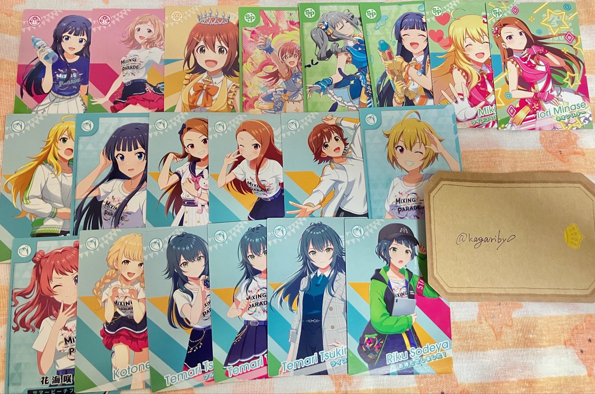 kagariby0's tweet photo. @1
【交換】ツアマス　アイドルマスターTOURS ナムコ　キャンペーン

【譲】画像1〜3枚目
SR 柏木翼・水瀬伊織
TSR 桜庭薫・周防桃子・神崎蘭子
TR 硲道夫
PM 渋谷凛
CO星井美希・真壁瑞希・伊吹翼・水瀬伊織・藤田ことね
CP小宮果穂

【求】4枚目

郵送のみ。比率違い可能
お気軽にお声掛けください🌸 https://t.co/WYPRNt3Lh8