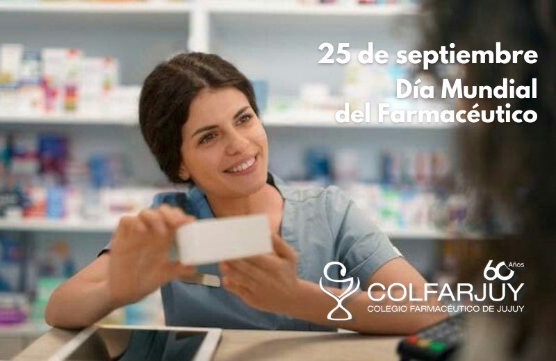 Infocolfarjuy's tweet photo. 💊 Día Mundial del Farmacéutico

Desde el Colfarjuy reconocemos a quienes acompañan, orientan y cuidan a la comunidad desde la farmacia y distintos ámbitos del sistema sanitario.

📲 Mirá la reseña de un día importante: https://t.co/L1XawrRVUv https://t.co/BYmA74OU1o