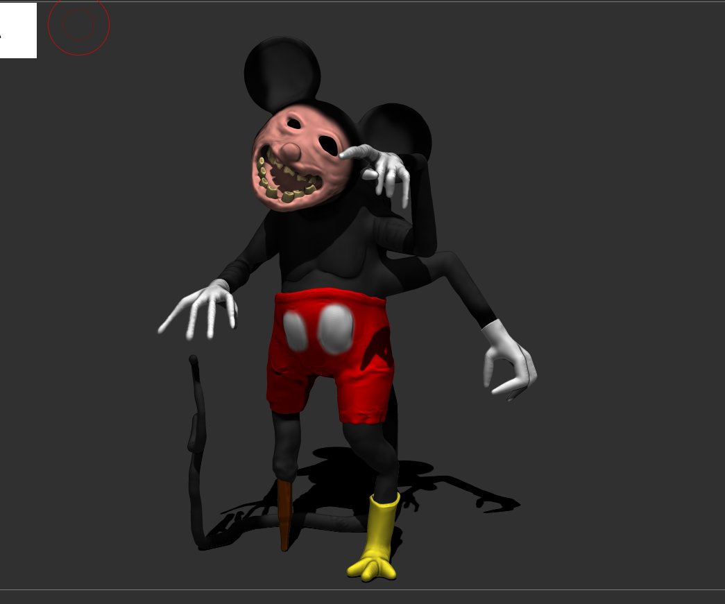 MagosHadrehan's tweet photo. First sculpting assignment of the year done, took me a few hours. The brief was to make mickey mouse. I succeeded.
#art #3dart #sculpting #3dmodelling #zbrush #3d https://t.co/uYOiKhjeX3