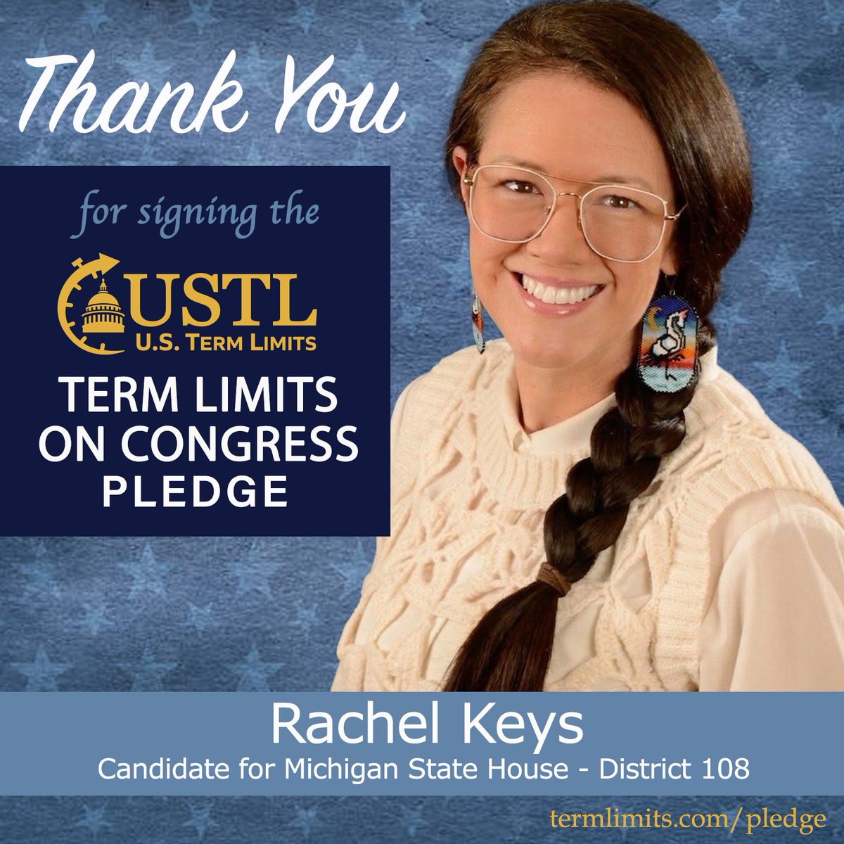 USTermLimits's tweet photo. A huge shoutout to Rachel Keys for signing the #termlimits on Congress pledge! Let’s keep this momentum going. 👏
https://t.co/5mySiIkvSg https://t.co/ctFhx4UqtL