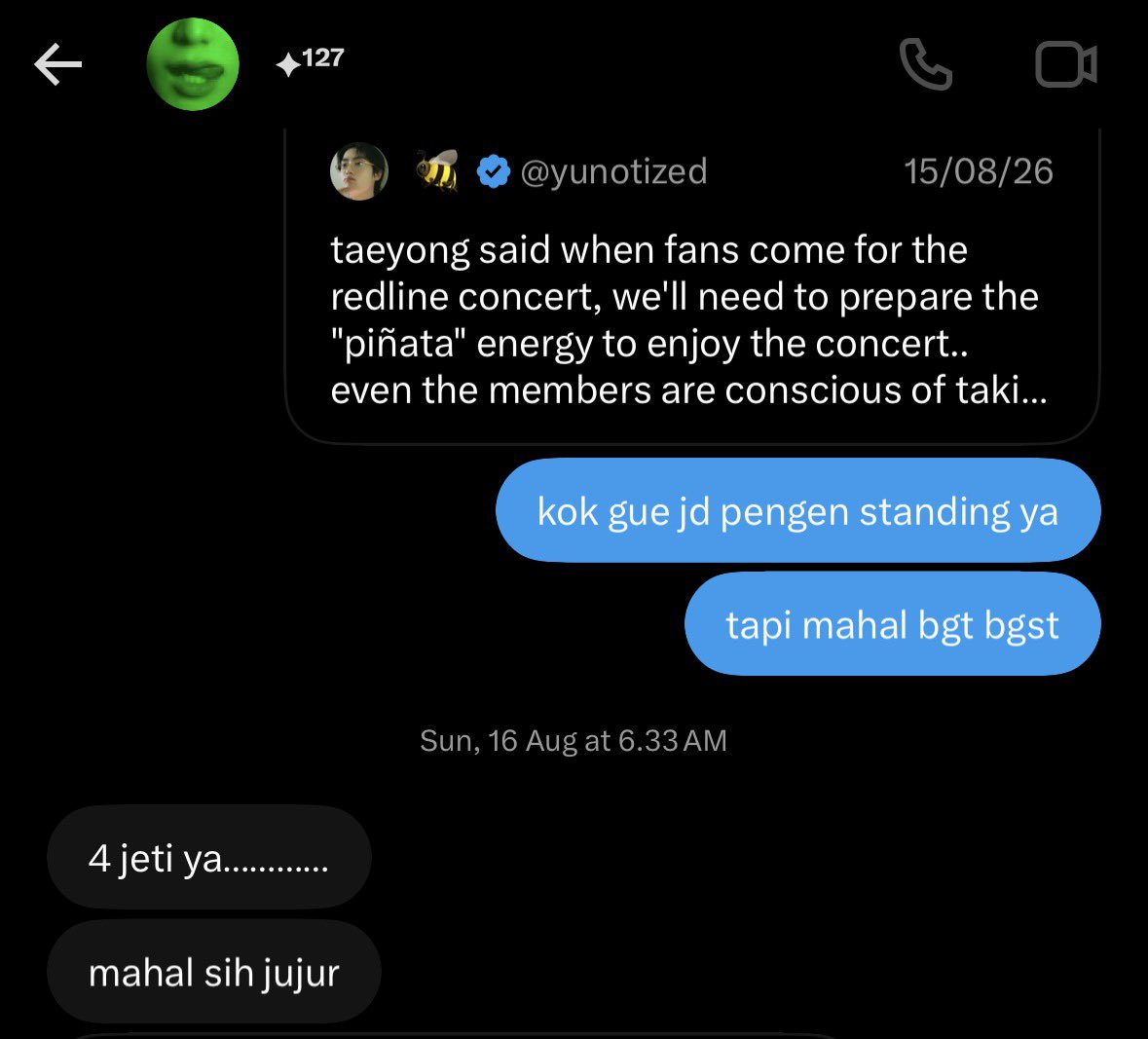 parrrade's tweet photo. lucu bgt kalo bacain dm2 lama bener2 orang fomo last minute 😭😭😭 dan ini semua gara2 dm kalian gue jd makin fomo 😠 @lostinjie @jjhtonin https://t.co/gMNVwnielJ
