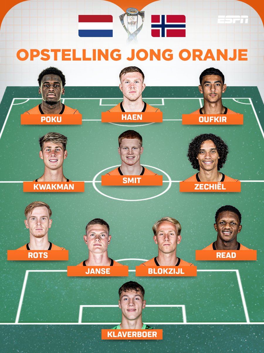 ESPNnl's tweet photo. Gjivai Zechiël in de basis bij Jong Oranje tegen Noorwegen 🆚🇳🇴 https://t.co/isM5VdbJgo