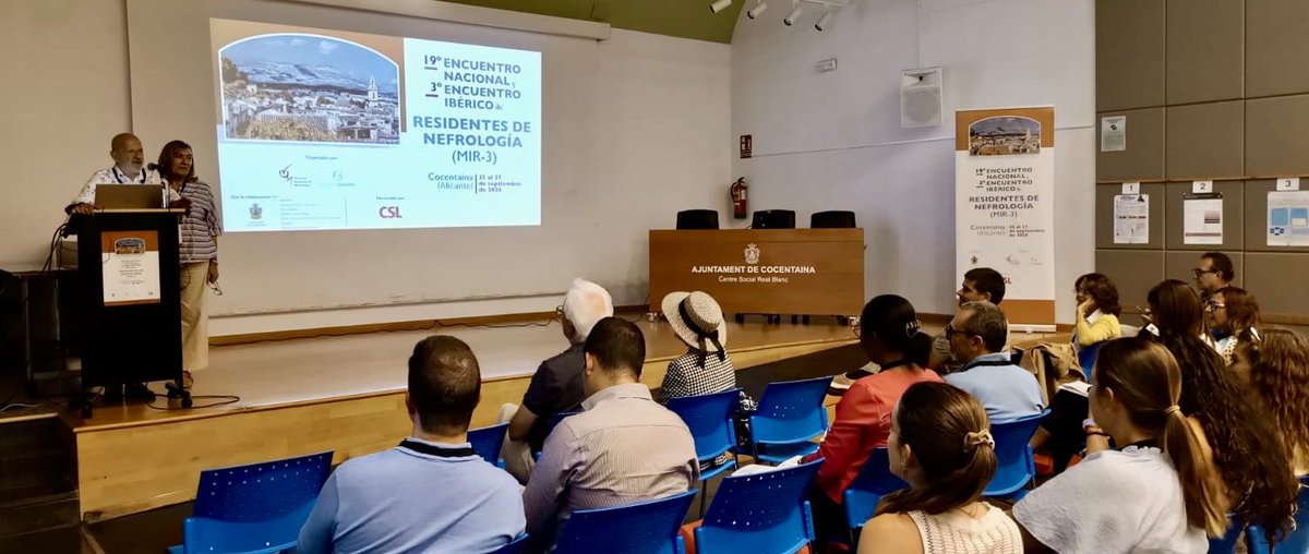 SENefrologia's tweet photo. 📍El futuro de la nefrología española y portuguesa se reúne en @ACocentaina 🇪🇸 🇵🇹 
+ de 100 MIR3 debatirán distintos casos clínicos de sus Centros 👏
¡Bienvenidos, Residentes!

📷Inauguración del #EncuentroMirNefro26 con
@torreandfriends y Sofía Zárraga

 ¡Gracias por vuestro apoyo! @CSL_spain
