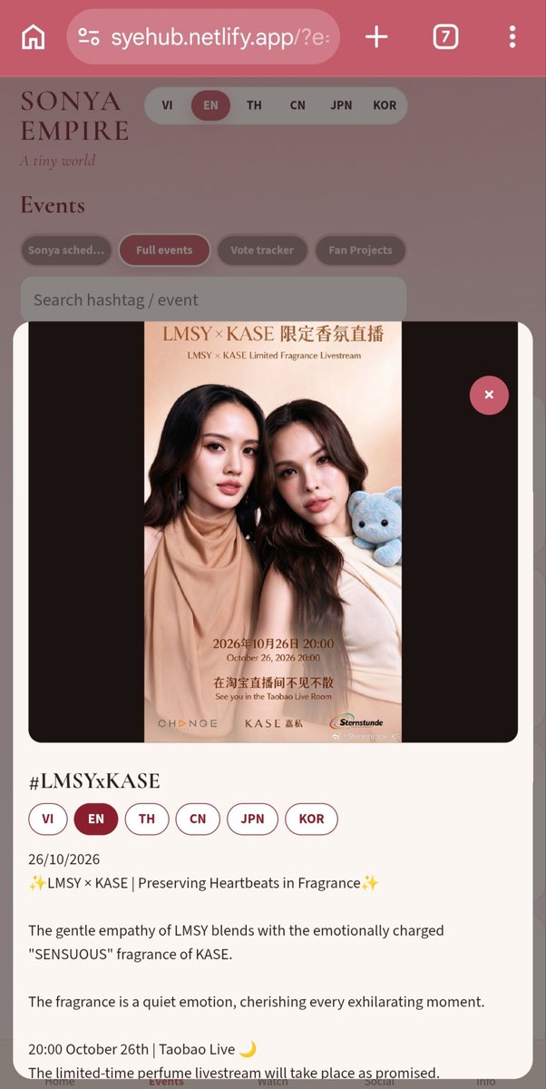 sonyaempirevn's tweet photo. 📍𝐔𝐩𝐝𝐚𝐭𝐞𝐝 𝐰𝐢𝐭𝐡 𝐭𝐡𝐞 𝐬𝐜𝐡𝐞𝐝𝐮𝐥𝐞 𝐟𝐨𝐫 𝟐𝟔/𝟏𝟎/𝟐𝟎𝟐𝟔.

P/s: After each livestream, we’ll update the website with a link to watch the replay. (No subtitles available.)

🔗 https://t.co/8HMPEU64mC

GOLDEN DAYS WITH SONYA 25

#SonyaSaranphat
#ลูกหมีซอนญ่า #LMSY