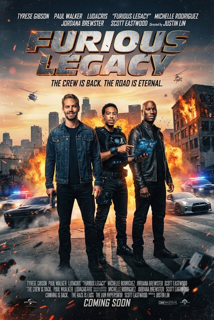 mbiz_101's tweet photo. #Ai #AiArt #Concept #Poster #FuriousLegacy #PaulWalker #TyreseGibson #Ludacris #MichelleRodriguez #JordanaBrewster #ScottEastwood #JustinLin #Furious #Legacy #Crew #Road #Eternal https://t.co/8aMQUL4QXT