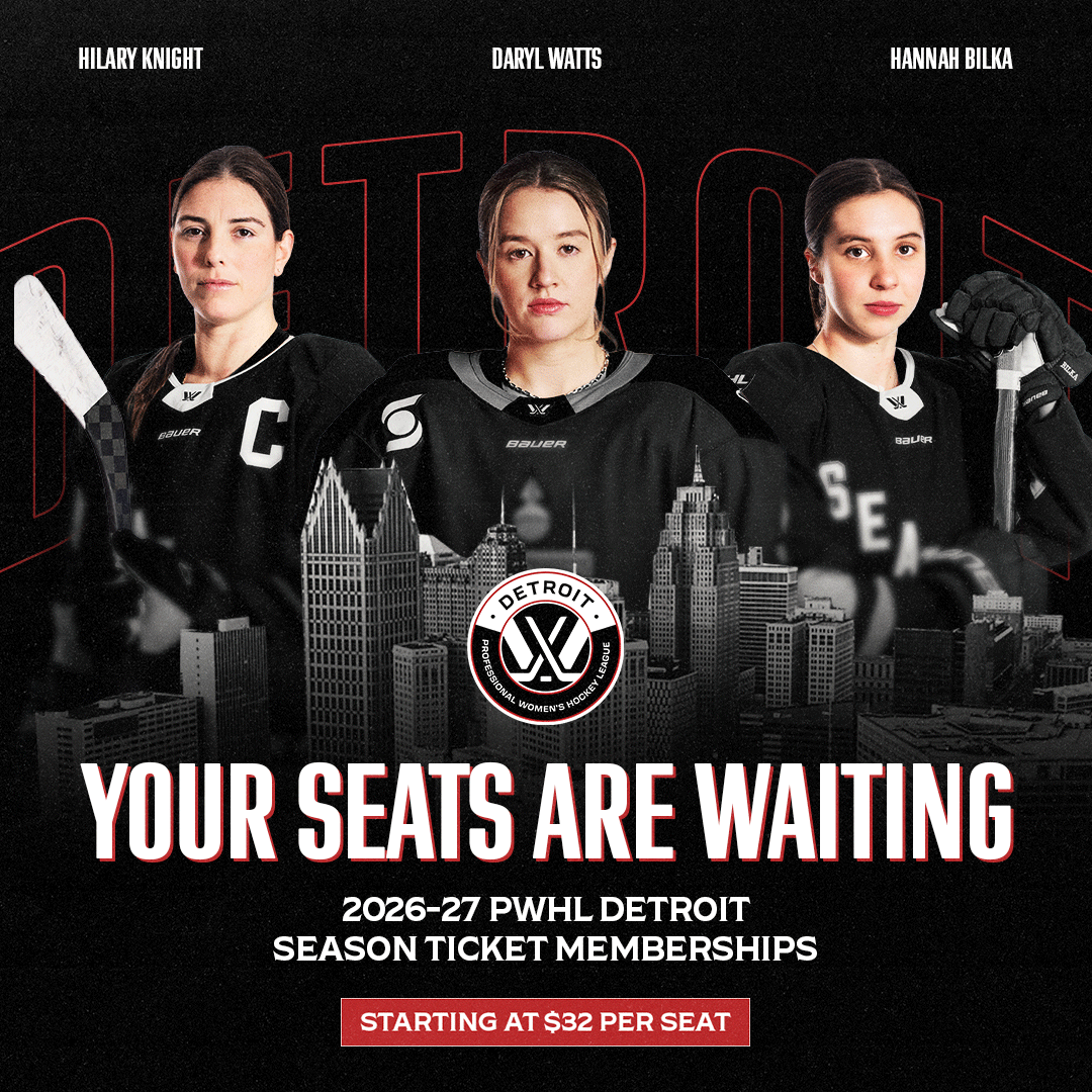 pwhl__detroit's tweet photo. Detroit, we're gonna need you LOUD!🗣️ 

Season tickets are on sale NOW!

YOUR SEATS ARE WAITING: https://t.co/1n7IlBioo7 https://t.co/gPZcU1xeSk