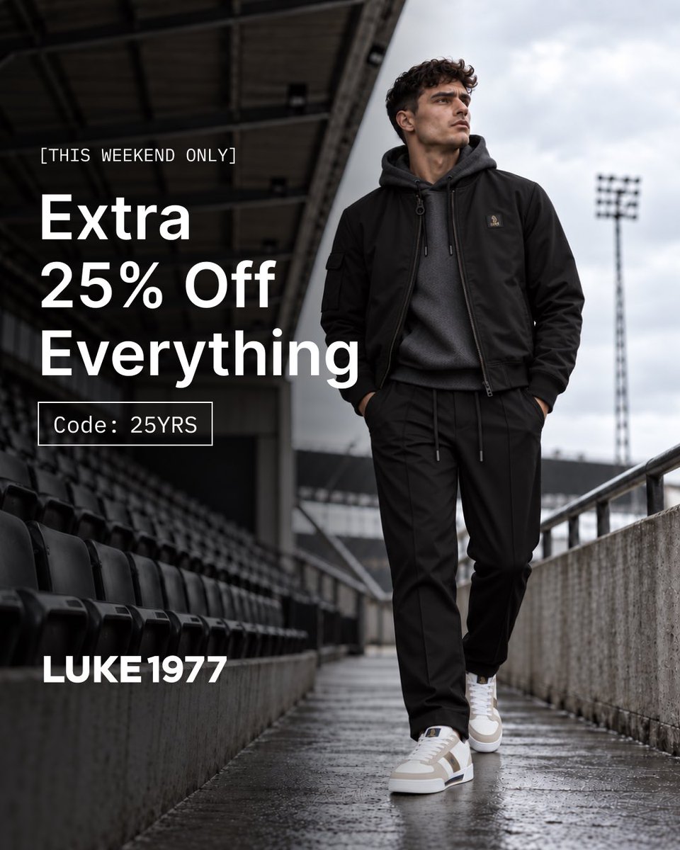 LukeRoper's tweet photo. The birthday event is here - celebrating 25 years of LUKE 1977!
This weekend only, get an extra 25% off everything with code 25YRS. https://t.co/wXOx1KC6xA