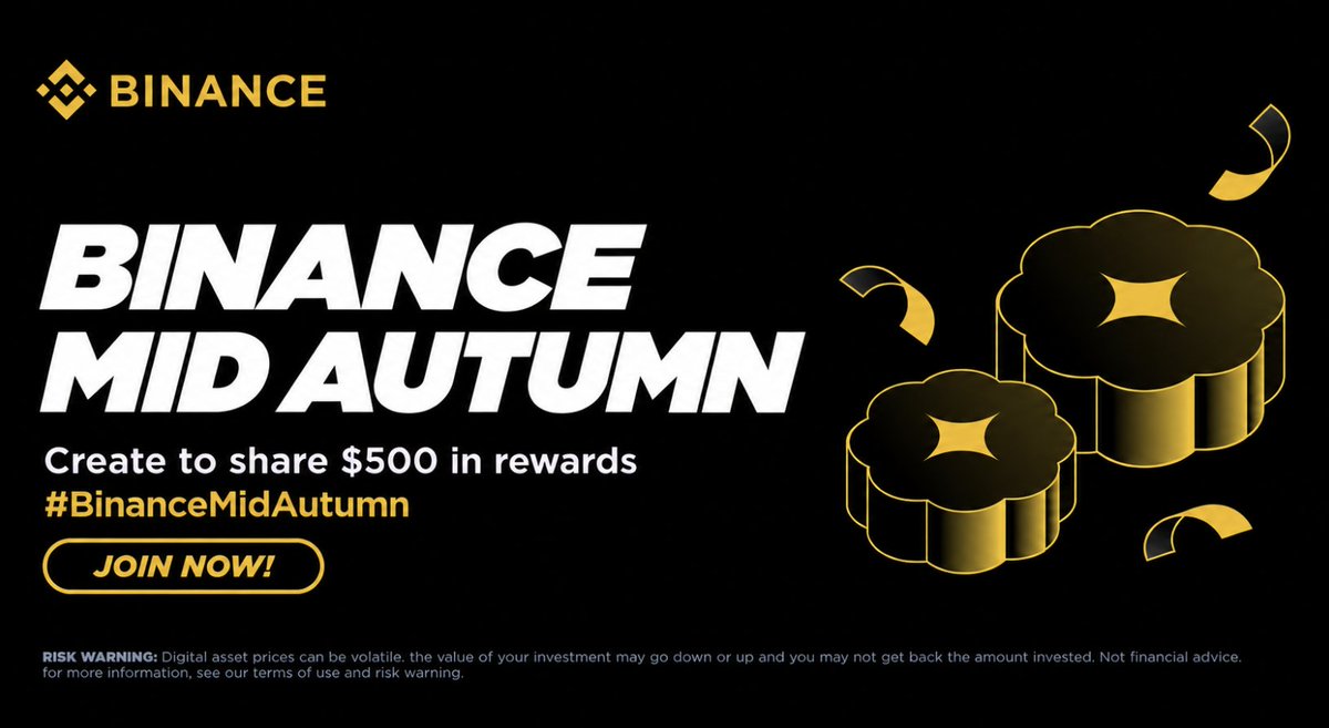 BinanceAfrica's tweet photo. 🥮 Binance Mid-Autumn Mooncake Contest 🌕

Design your own Binance Mooncake and celebrate the Mid-Autumn Festival with the community!

🏆 125 winners will each receive 4 USDC
💰 Total Prize Pool: 500 USDC
📅 Activity Period: 24 Sept – 30 Sept

Get creative, make it Binance, and show us your best Mooncake design!

More info here: https://t.co/V2Zk1bKZkW