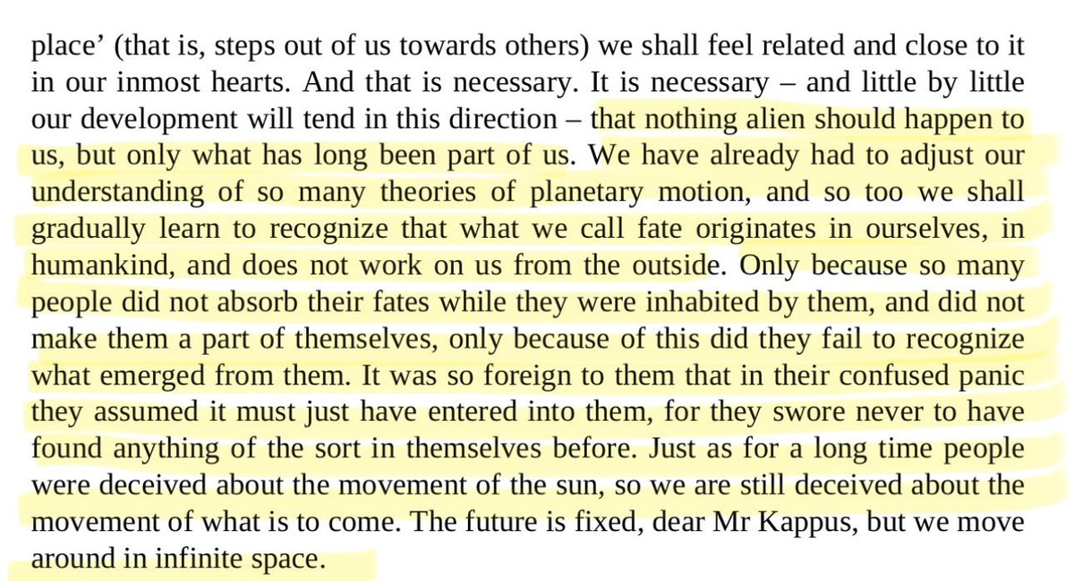 SabaDesiderata's tweet photo. “It is necessary - and little by little our development will tend in this direction - that nothing alien should happen to us, but only what has long been part of us.”

-Letters to a Young Poet by Rainer Maria Rilke. https://t.co/LGxivytY00