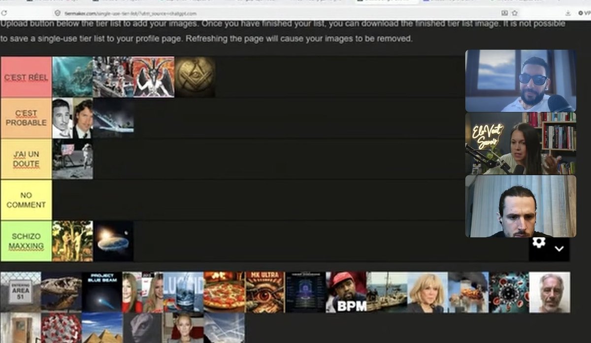 LeBunkerBtc's tweet photo. Notre dernière vidéo a été démonétisée parce qu’on a eu la brillante idée de faire une tier list de toutes les théories du complot en live.
N’hésitez pas à nous mettre un pouce bleu pour nous aider à mettre en PLS l’algorithme bolchevique de YouTube 🔗👇 https://t.co/0RqrAEKhCo