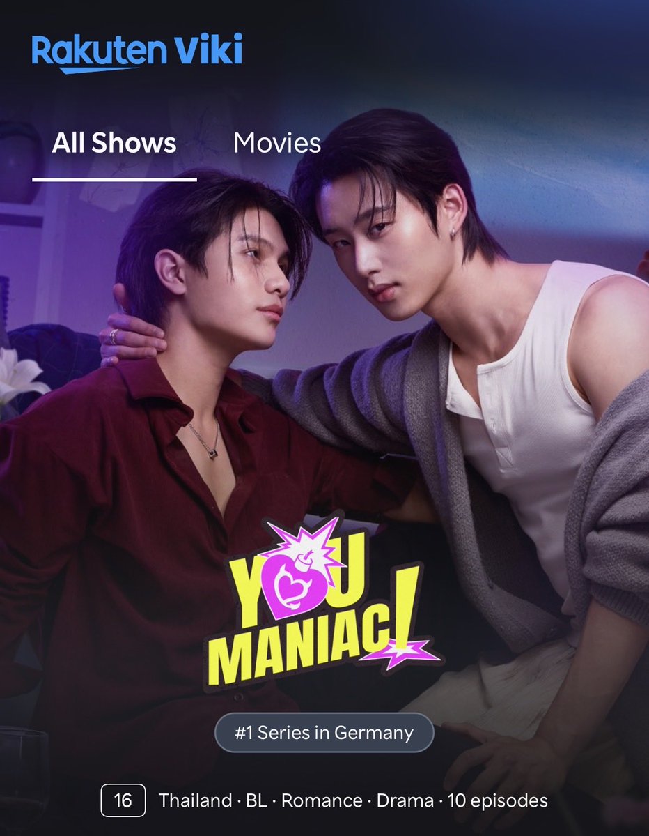 glsh1993's tweet photo. YOU MANIAC #1 ON VIKI GERMANY!! 🇩🇪

Congratulations to the whole You Maniac team! 🥹❤️‍🔥
Seeing the series reach #1 in Germany makes me so happy. You Maniac really keeps reaching more and more people around the world! 🌍✨

SO WELL DESERVED!!! 🫶🏻

#YouManiacSeries #WilliamEst https://t.co/yRmCuO1Nd9