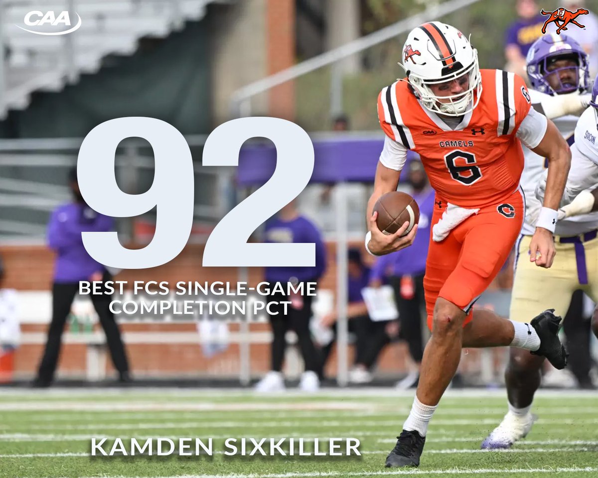 CAAFootball's tweet photo. Another bullet point on the resume for @GoCamelsFB’s Kamden Sixkiller 📝

#CAAFB https://t.co/eZYUUb62RS