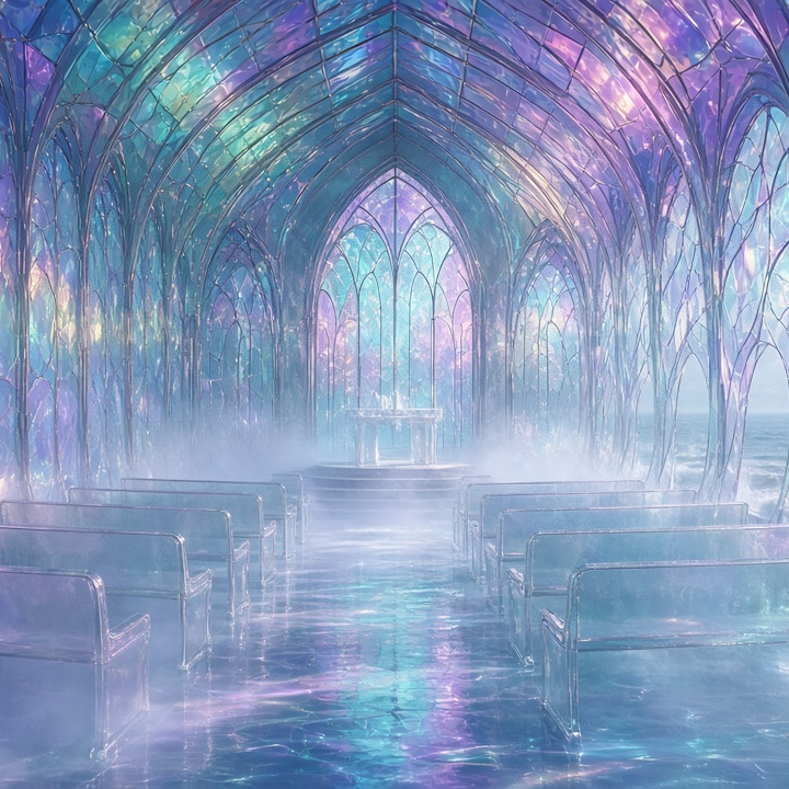 itsrobinai's tweet photo. The tide prays through iris glass.
Every wave leaves a different color of silence.
#AIArt #Surreal #Architecture #GlassFog https://t.co/04LBHcxtWP