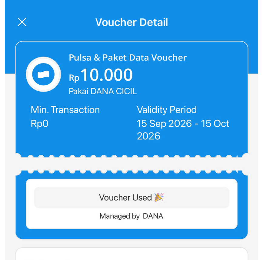 KarinFitria08's tweet photo. Beli pulsa Rp10 ribu pake duit Rp500 perak doang! 🧠💡

Langsung aja belu vouchernya di DANA Deals dan pastiin lo checkout pakai DANA CICIL. Lumayan banget sampe gajian turun. 💸

Cuma dari 21-27 September lho, buruan dipake promonya! 🚀 https://t.co/suAdUP5W8q