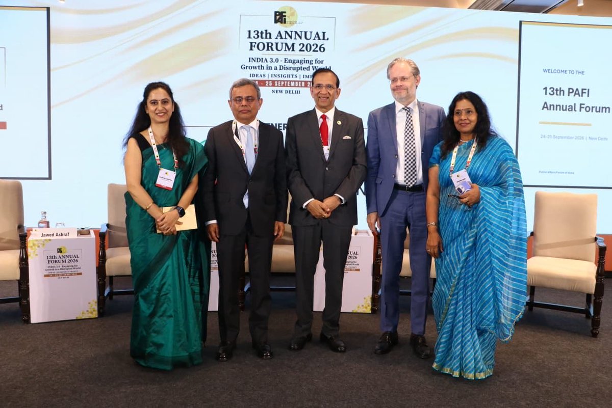 JawedAshraf5's tweet photo. Joined Amb Kristensen @DenmarkinIndia in a session moderated by Amb @Ajaybis on India-Europe relations at the 13th Annual Forum of @PAFIIndia.
The discussion highlighted the rich content & strong momentum in the partnership, including in defence & security, which is not often fully noticed. 
Geopolitics has added more urgency and priority on both sides.