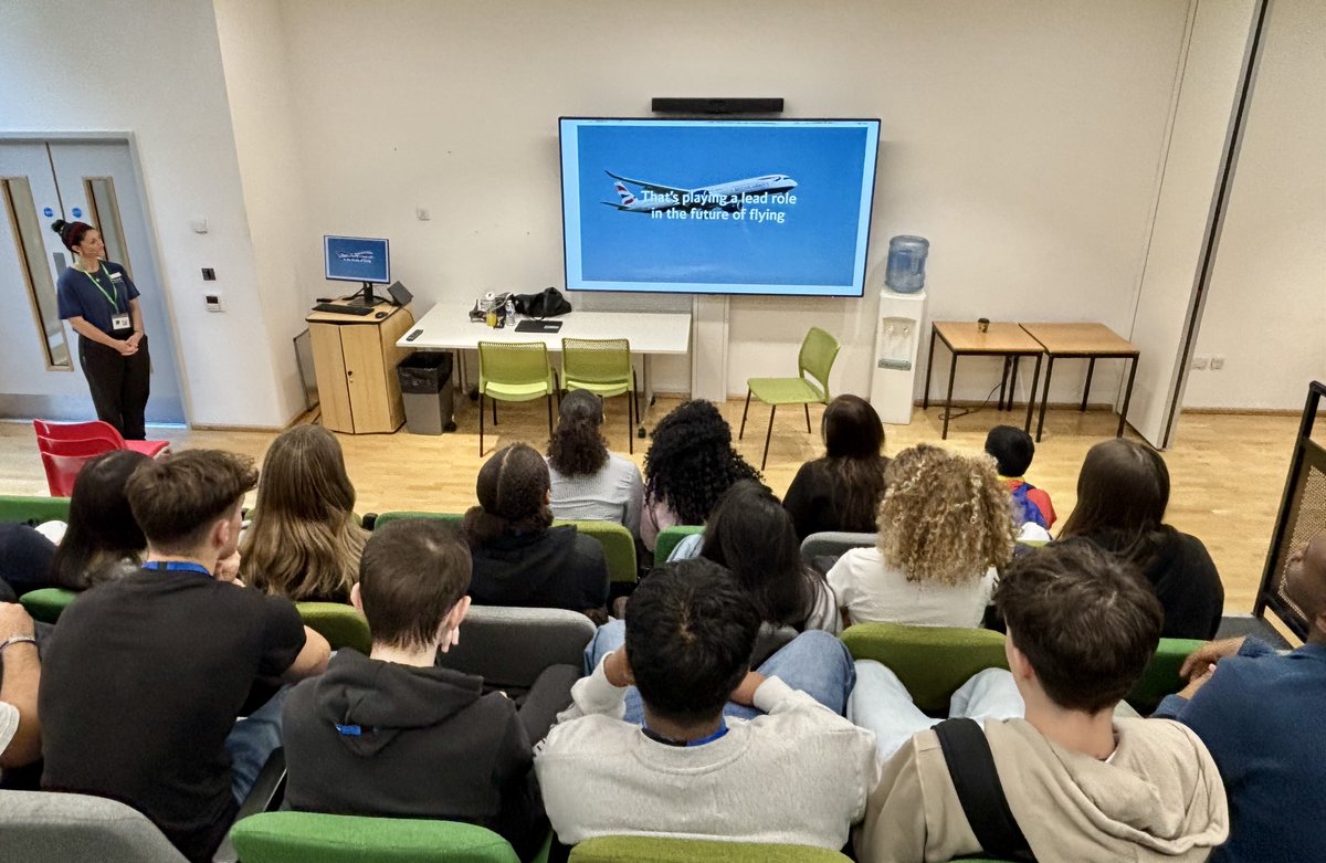 KCupdate's tweet photo. Thanks to Hollie from British Airways' Inspire Programme for inspiring 200+ Engineering, Travel &amp; Tourism and Business students with valuable careers and apprenticeship insights. Great opportunities to help students get their careers off to a flying start! #BritishAirways https://t.co/2jmXlPW9gV