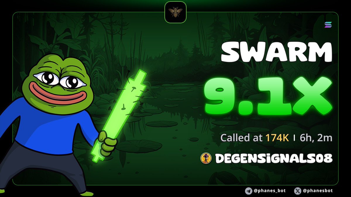 DEGENSIGNALS08's tweet photo. 🔥 $SWARM just hit 9.1x! 💰

🤴 CA>>

5g9PWcRUHpmqm5uKycpShKXJB18sGLeCEzgB3qrRpump

💎 Early entries already in profit. https://t.co/cNjRtrj9sB