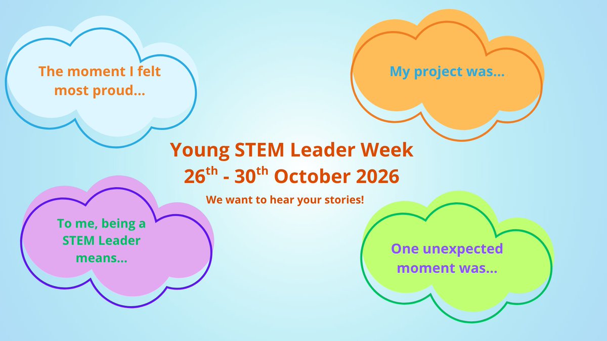 YoungSTEMLeader's tweet photo. Young STEM Leader Week is coming soon! 👀
This year's theme is Stories from YSLP and we're collecting stories and ideas from across Scotland, in the words of Young STEM Leaders 🤔
📆 Submit by 30th September 2026 to be included as part of our show real!
https://t.co/tGqxpfcCfi https://t.co/VYMUONc0Nf