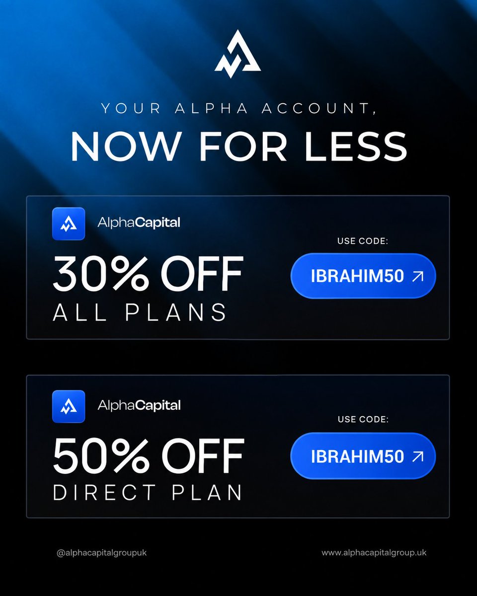 themarketmarker's tweet photo. GIVEAWAY: 5 × $10K ACCOUNTS!

Follow @AlphaCapitalUK &amp; @themarketmarker
✅ Sign up: https://t.co/HQfbsJkYoJ

✅ Like, Repost &amp; Tag 3 traders
✅ Use code IBRAHIM50 for max discount
✅ Follow @Ibrahimawafx  &amp; @tozzyfx

🏆 Winner selected fairly via X Picker. https://t.co/EFVYHGi9l2